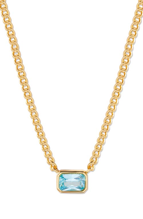 Jane Birthstone Pendant Necklace in Gold - December