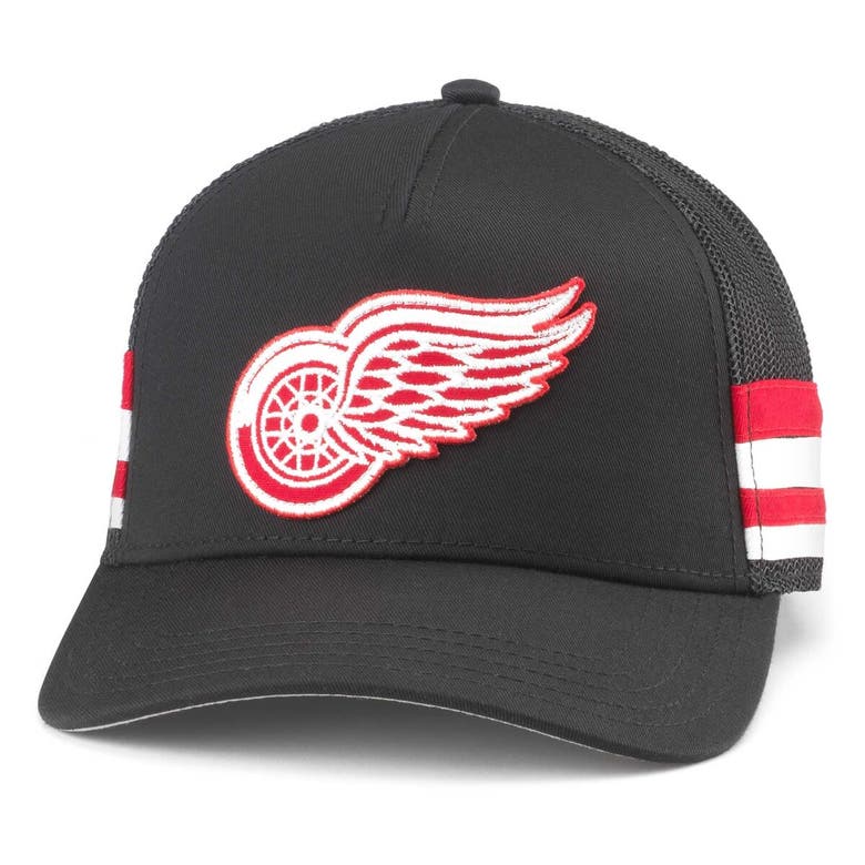 Shop American Needle Black Detroit Red Wings Hotfoot Stripes Trucker Adjustable Hat