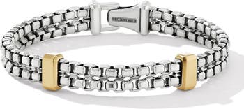 David Yurman Men's Double Box Chain Bracelet - Silver - Size M