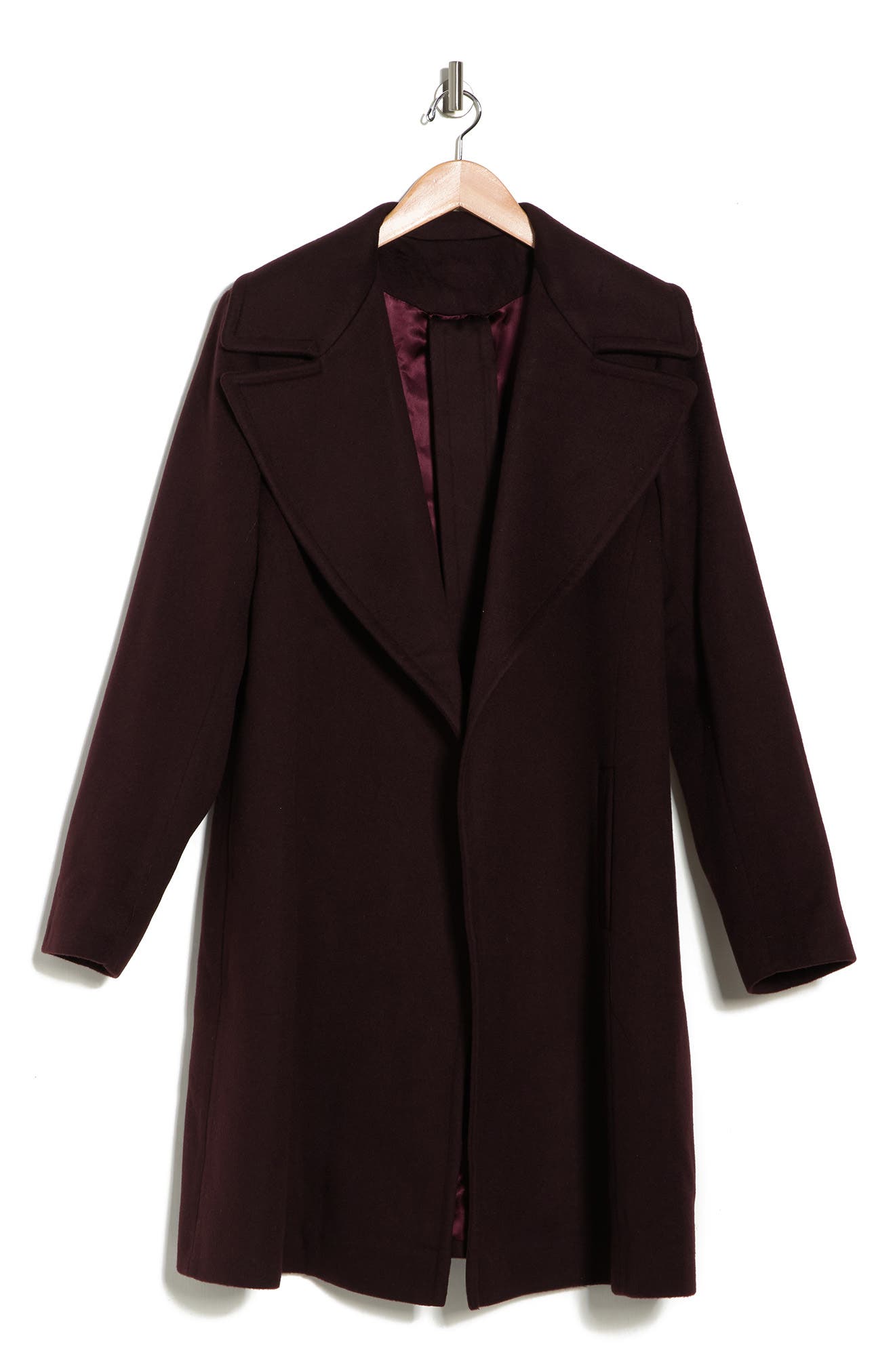 fleurette notch collar wool coat