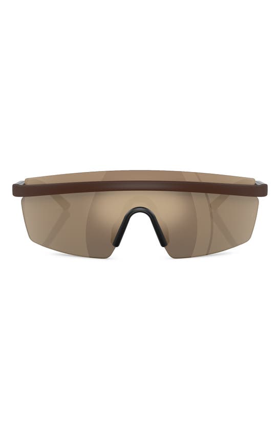 Shop Oliver Peoples X Roger Federer R-4 138mm Rimless Shield Sunglasses In Umber/ Desert Flash