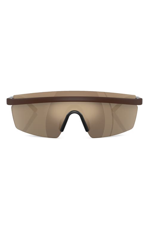 Shop Oliver Peoples X Roger Federer R-4 138mm Rimless Shield Sunglasses In Umber/desert Flash