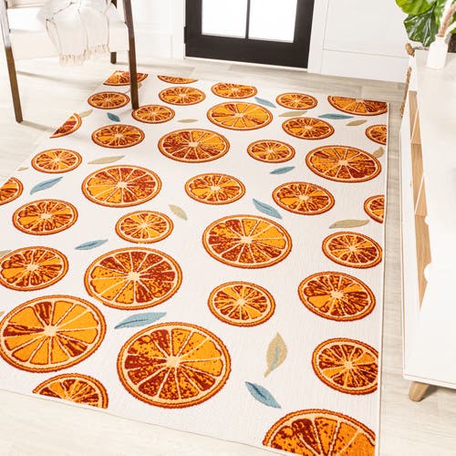 Jonathan Y Aranciata Citrus Slice High-low Indoor/outdoor Area Rug In Orange/cream