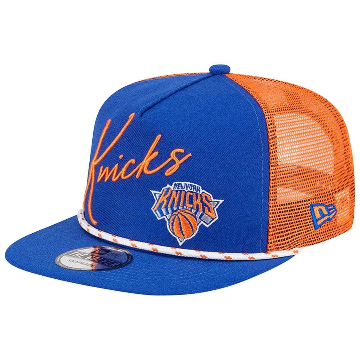 New Era Men's New Era Blue New York Knicks Script Logo Golfer 9FIFTY ...