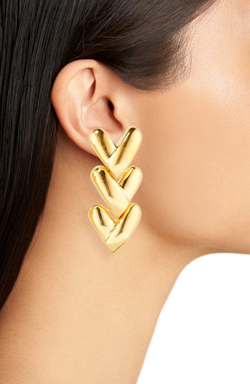 Shop Tom Ford Love Clip-on Earrings In 1y049 Vintage Gold