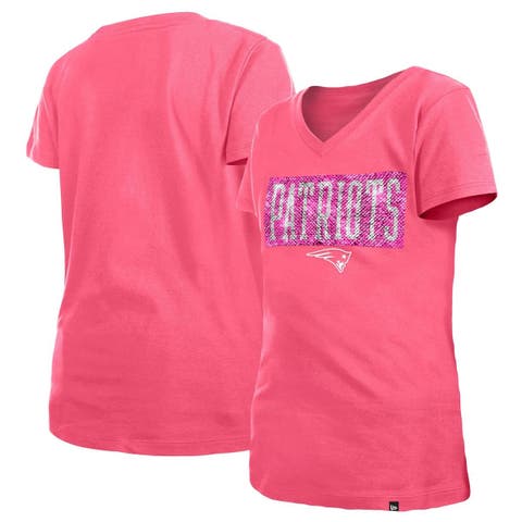 New Era Girl's Miami Marlins Pink Dipdye V-Neck T-Shirt