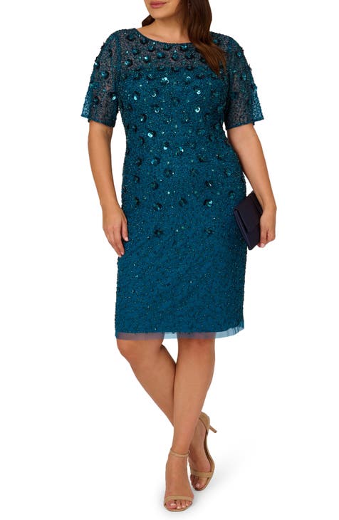 Beaded Cocktail Dress (Plus Size)