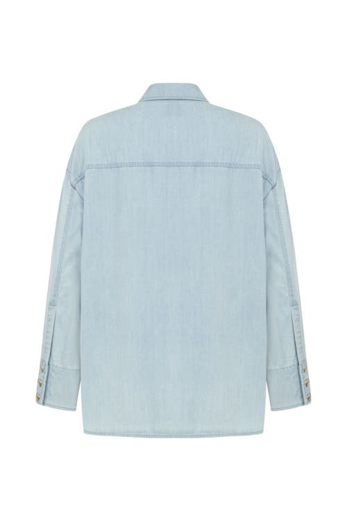 Shop Nocturne Minimal Draped Shirt In Blue