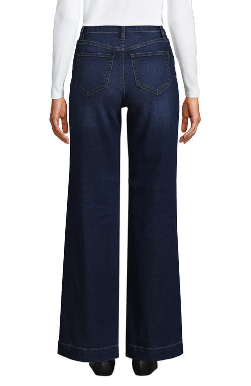 Lands' End Recover High Rise Wide Leg Blue Jeans In Royal Indigo