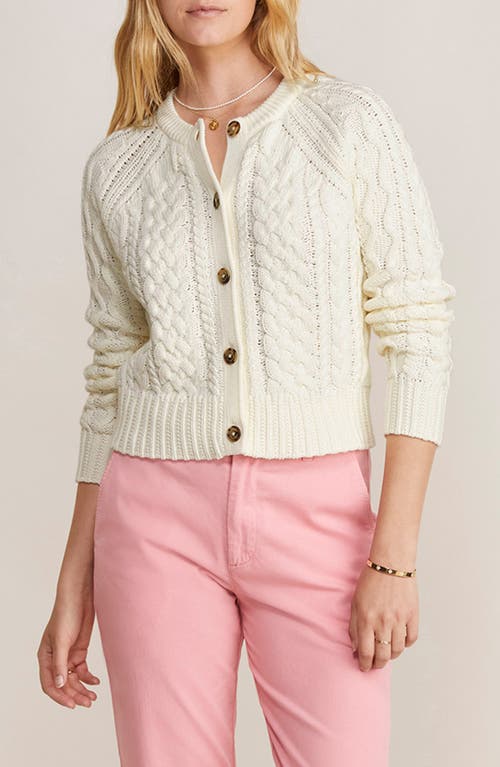 vineyard vines Cable Cardigan in Marshmallow at Nordstrom, Size Xx-Small