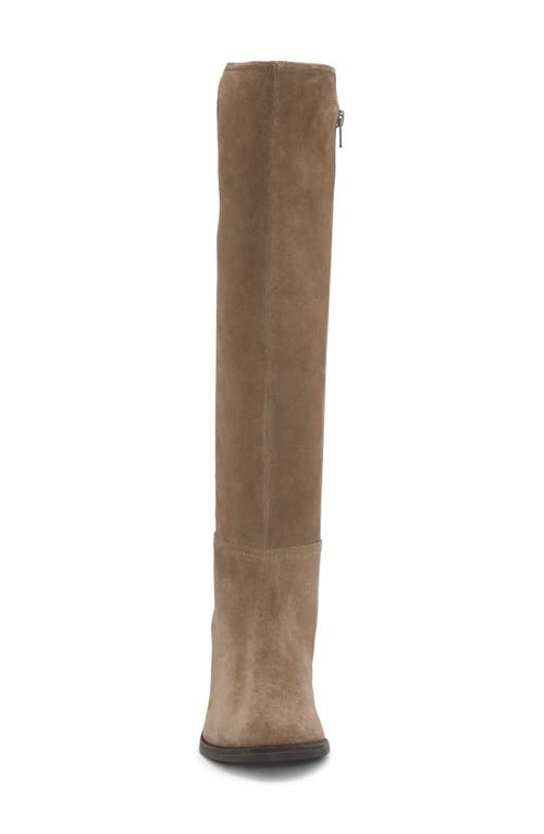 Lucky Brand Bonnay Womens Extra Wide Calf Suede Knee-high Boots In Mink Bliss Oiled Suede