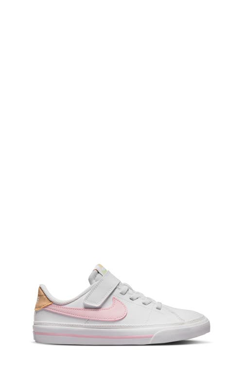 Shop Nike Kids' Court Legacy Sneaker In White/pink