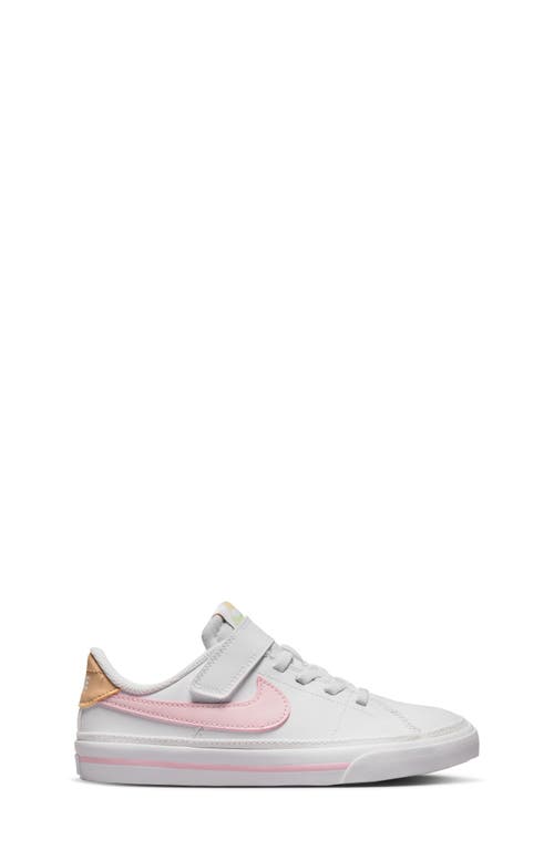 Nike Kids' Court Legacy Sneaker In White/pink