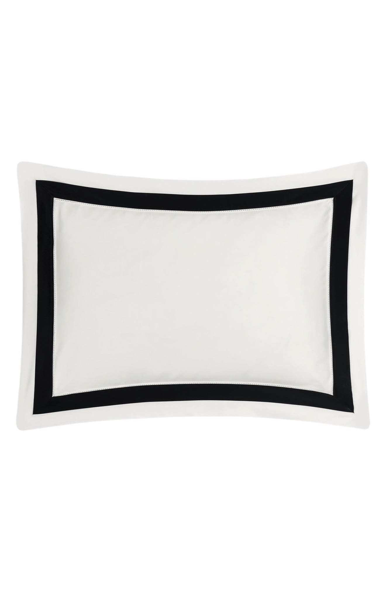 Matouk Ambrose 600 Thread Count Egyptian Cotton Sham In Bone/black