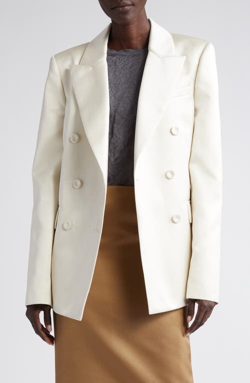 Altuzarra Hattson Tie Waist Satin Blazer Ivory at Nordstrom, Us