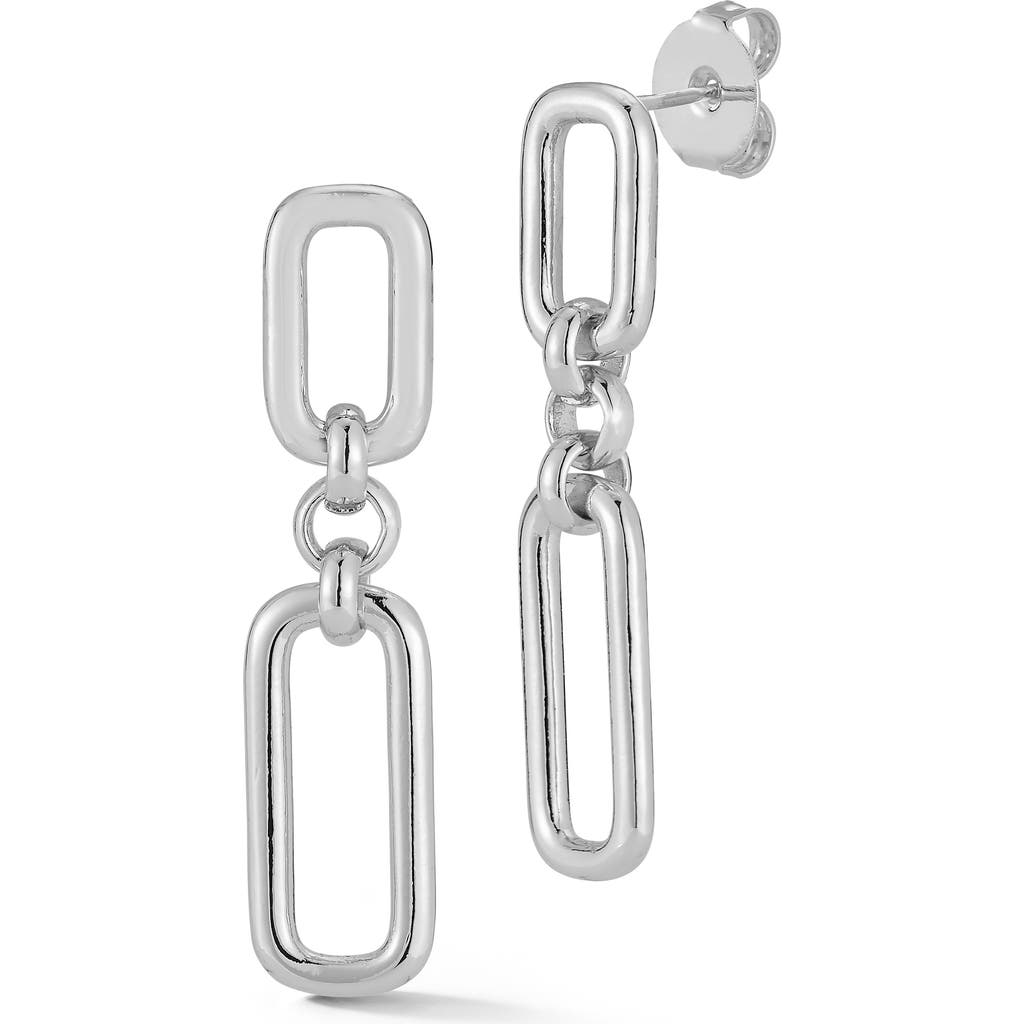 Chloe & Madison Chloe And Madison Oval Link Drop Earrings In Silver