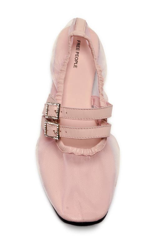 Free People Gemini Mary Jane Flat In Pink Cloud Mesh