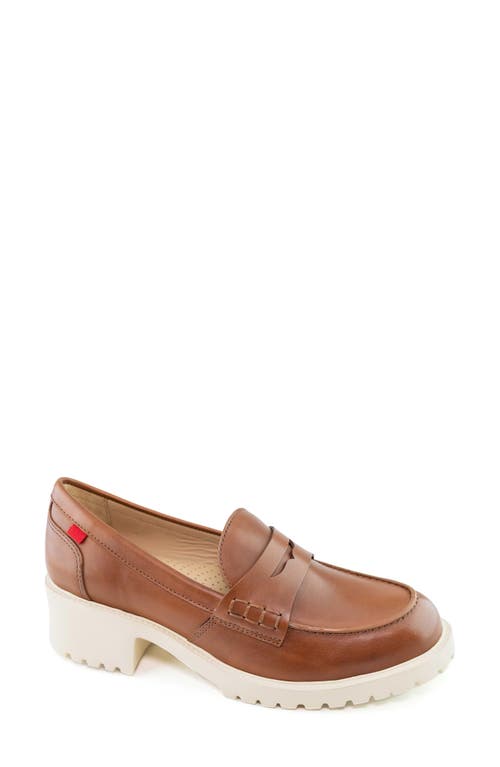 Shop Marc Joseph New York Camden Street Penny Loafer In Cognac Burnished Napa