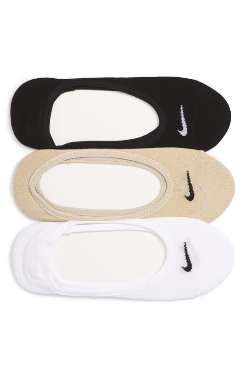 Shop Nike 3-pack No-show Socks In Black/white/nude