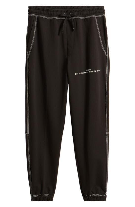 Shop Hugo Boss Hugo Dirabelo Embroidered Logo Drawstring Pants In Black