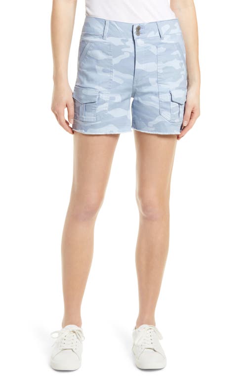 Wit & Wisdom 'Ab'Solution High Waist Frayed Hem Cargo Shorts Blfg Blue Fog at Nordstrom,