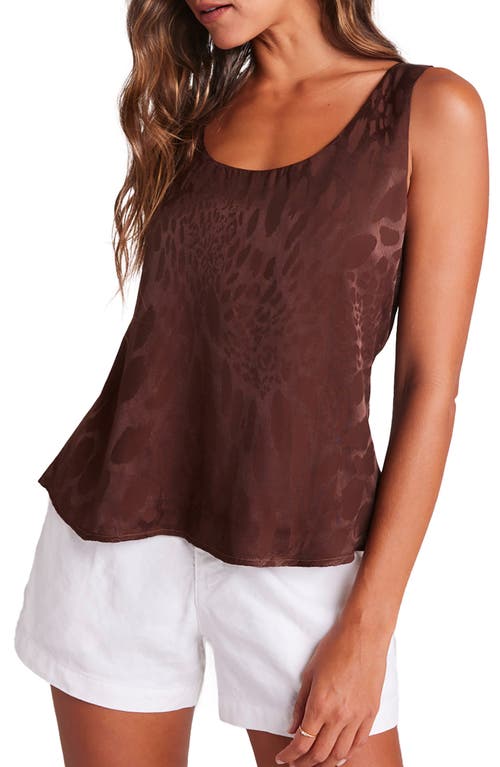 Shop Bella Dahl Scoop Neck Satin Damask Tank In Cafe Noir