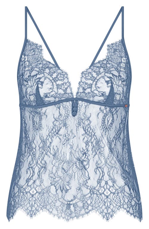 Shop Hunkemoller Hunkemöller Delphine Lace Camisole In Coronet Blue