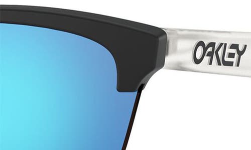 Oakley 63mm Mirrored Oversize Square Sunglasses In Matte Black/clear/blue