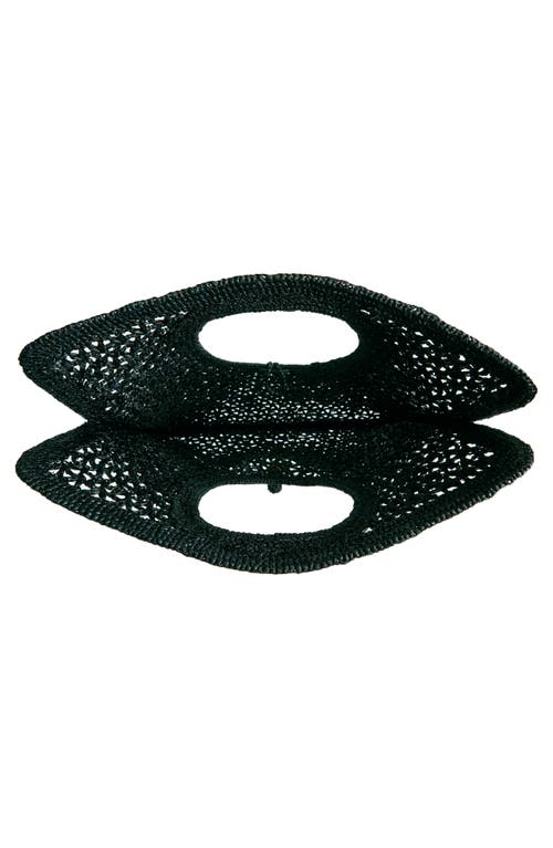 Jacquemus Carre Spiaggia Embellished Braided Raffia Tote In Black