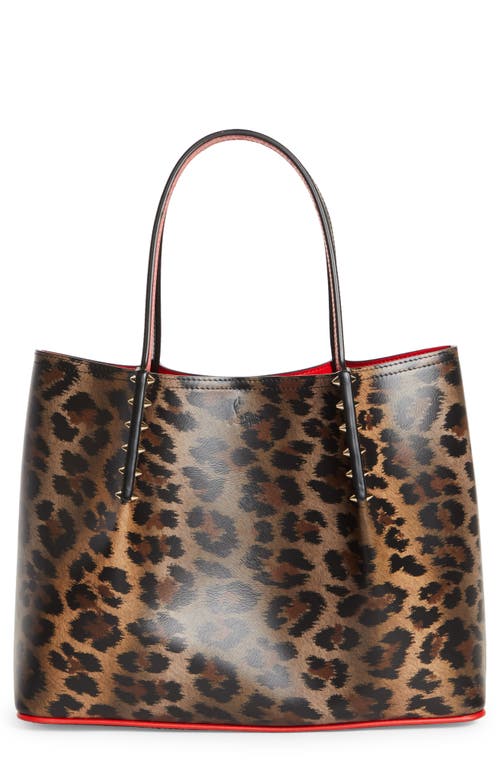 Small Cabarock Leopard Print Leather Tote in Bw1F Brown