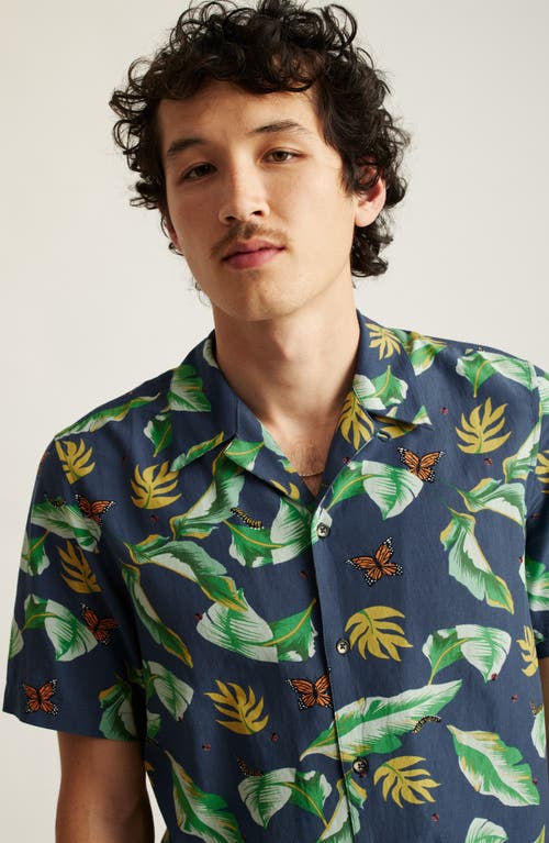 BONOBOS BONOBOS RESORT RIVIERA TROPICAL PRINT COTTON & VISCOSE CAMP SHIRT 