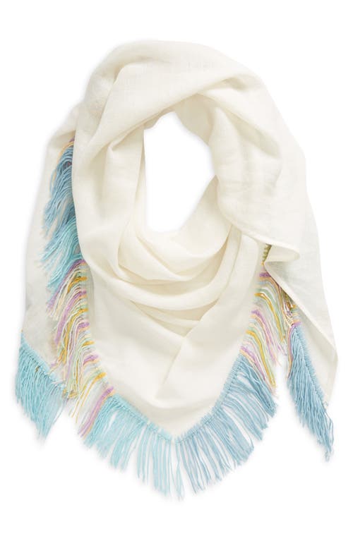 The Cabana Cashmere & Linen Triangle Scarf in Juniper