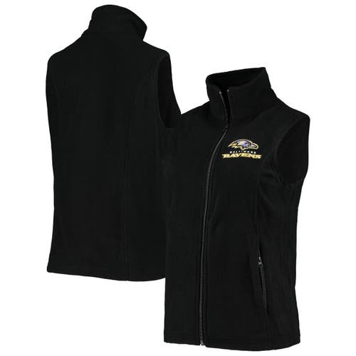 Women's Dunbrooke Black Baltimore Ravens Houston Fleece Full-Zip Vest