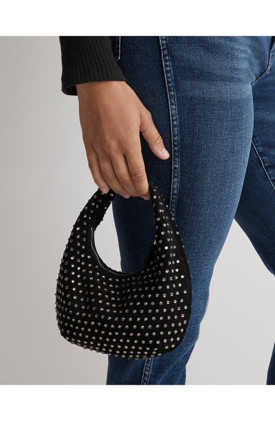 MADEWELL MADEWELL MICRO CHACHA CRYSTAL EMBELLISHED SUEDE HOBO BAG