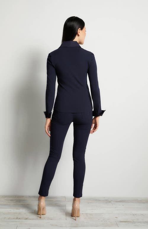 Anatomie Alida Button Down Poplin Shirt In Navy