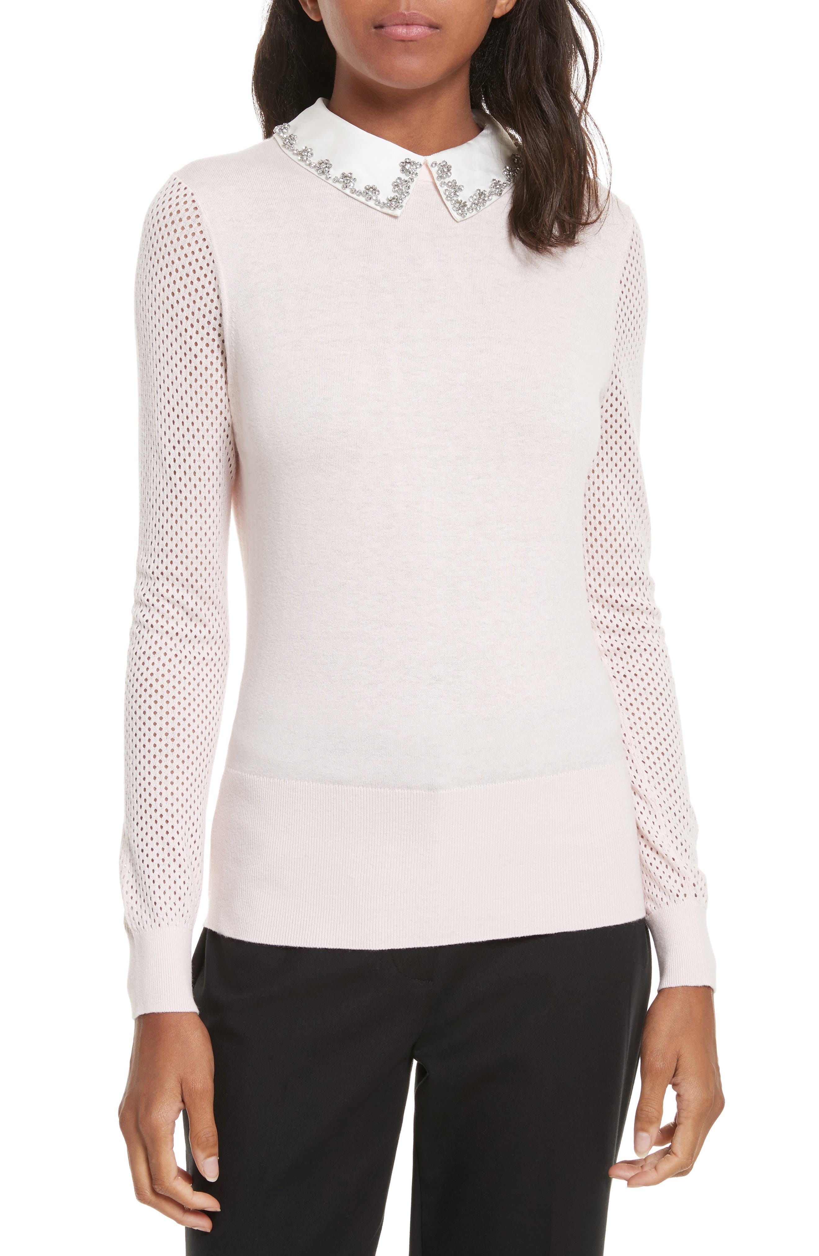 embellished collar sweater