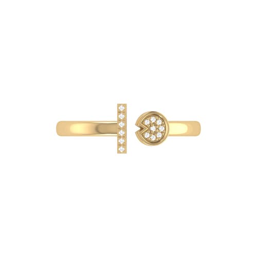 Luvmyjewelry Pac Man Lane Sterling Silver Diamond Open Ring In 14kt Gold Vermeil On Sterling