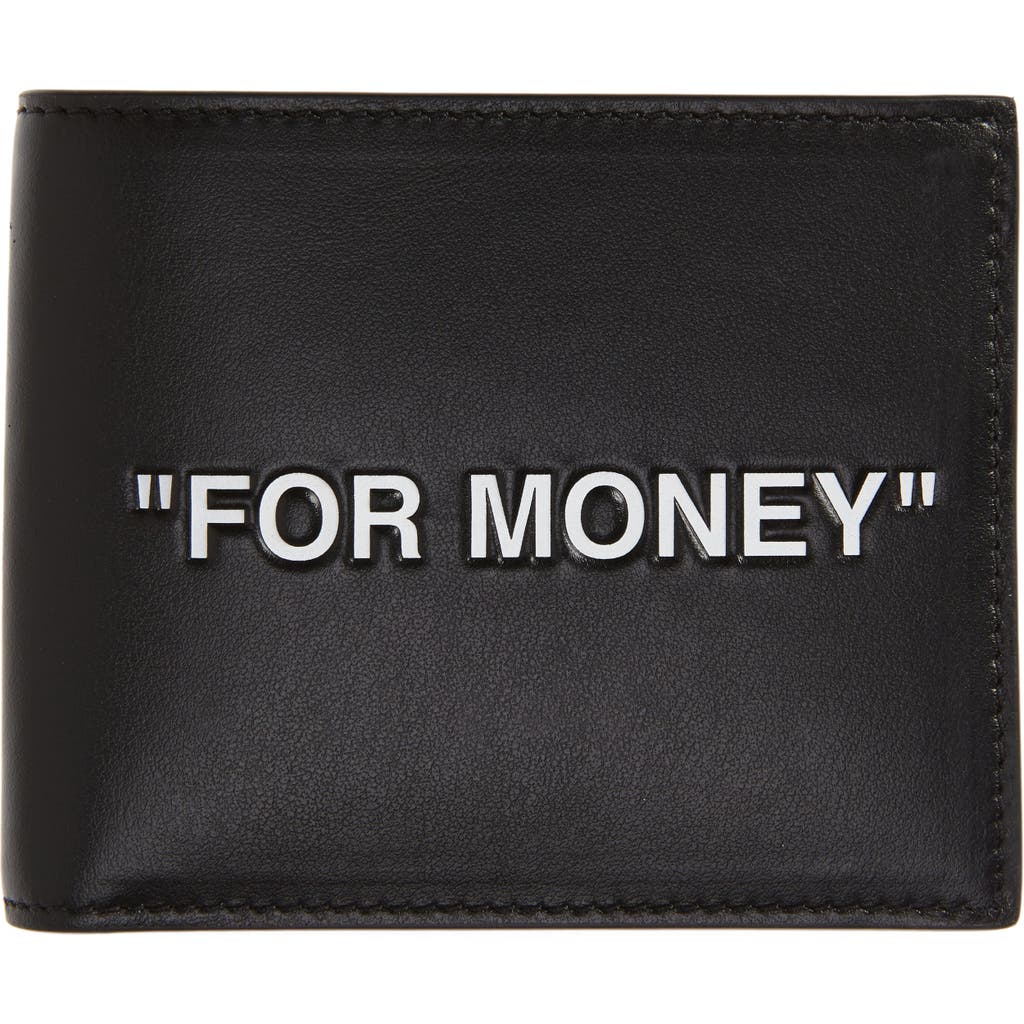 Off-white Quote Leather Bifold Wallet In Black/white