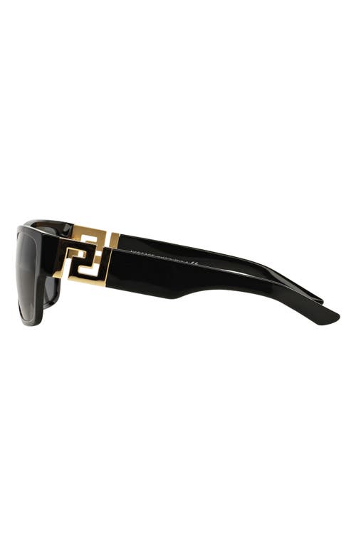 Versace Square-frame Sunglasses In Black/grey Solid