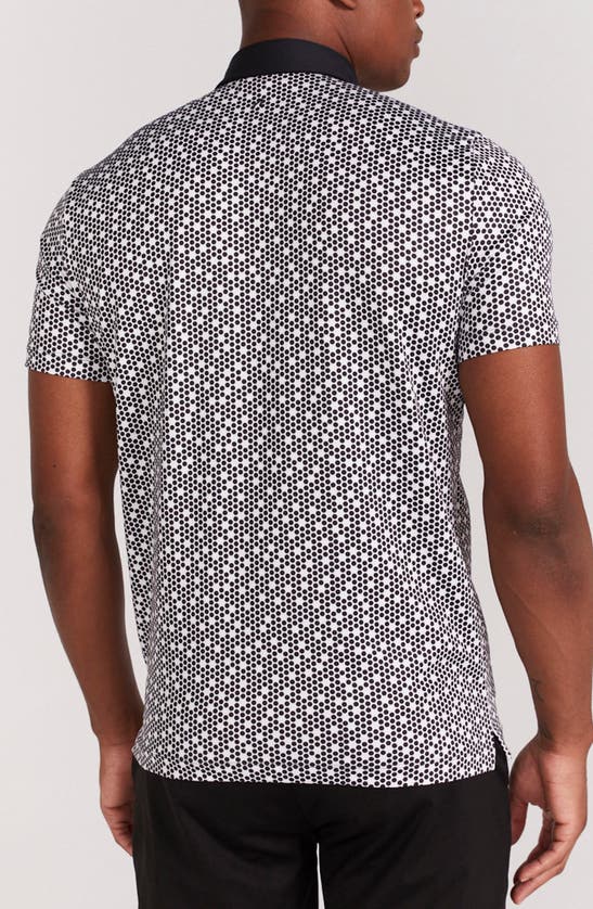 Shop Redvanly Clyde Dot Print Polo In Black