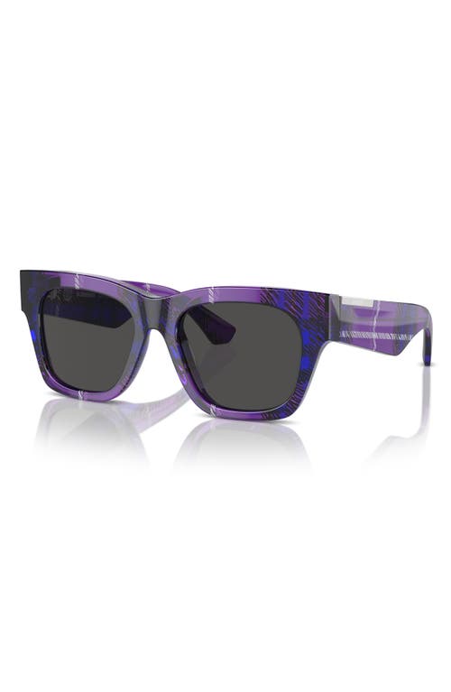 Burberry Elevated Check 52mm Square Sunglasses In Dark Grey