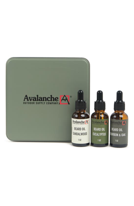 Avalanche Tin Packaging Beard Oil Set