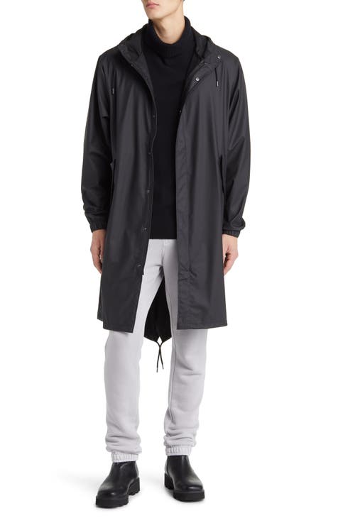 LONG ZIPPER COAT - black raincoat for women –