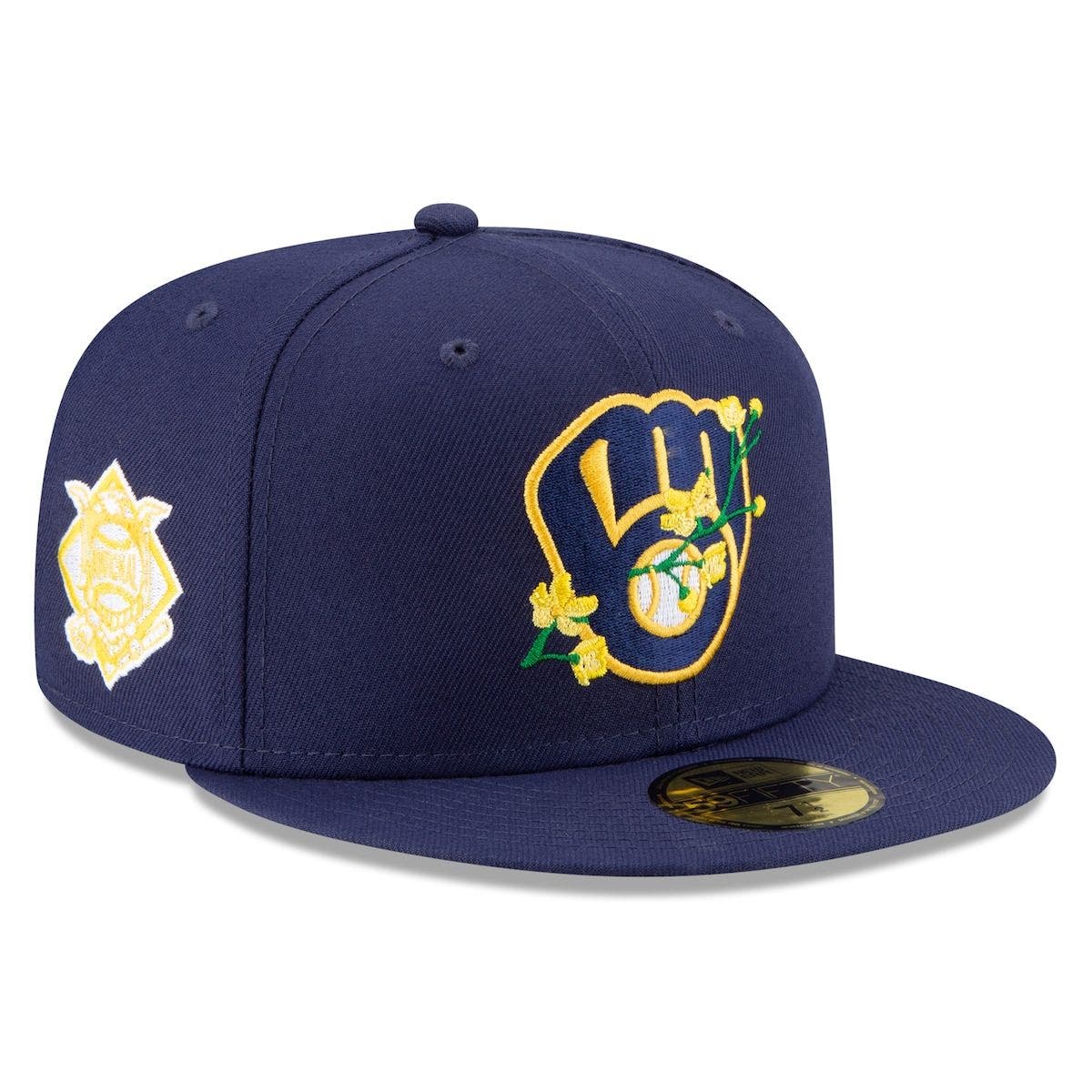 brewers fitted hat side patch