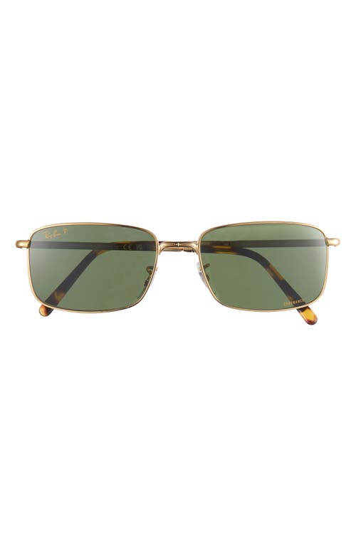 Ray-Ban 57mm Polarized Rectangular Sunglasses in Yellow at Nordstrom