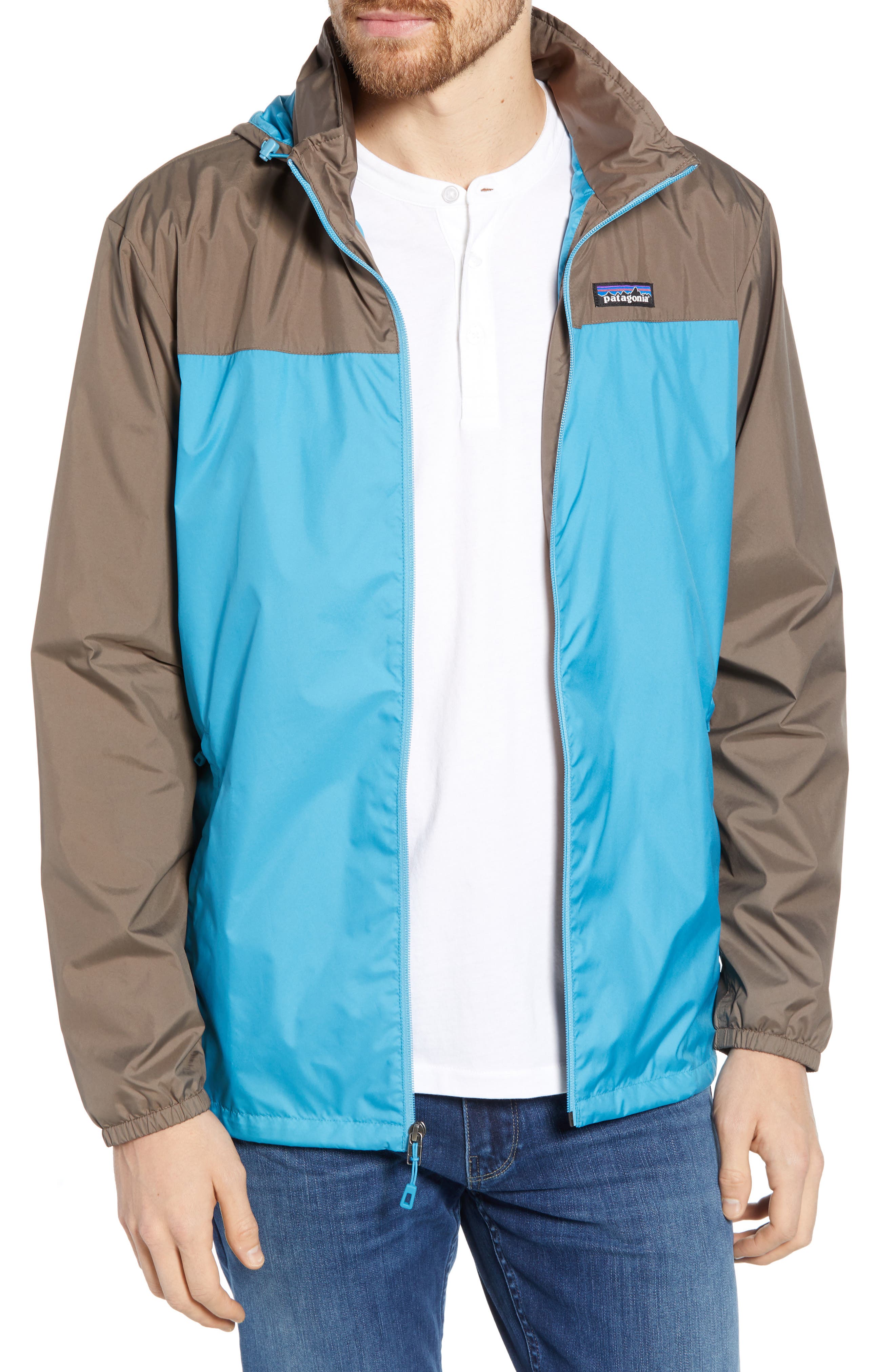 Patagonia Light & Variable(TM) Recycled Wind & Water Resistant Hooded Jacket, Blue