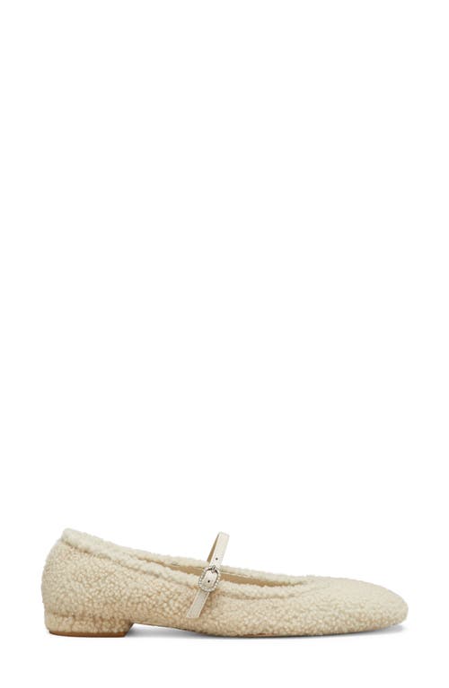 Shop Stuart Weitzman Lennox Genuine Shearling Ballet Flat In Natural.