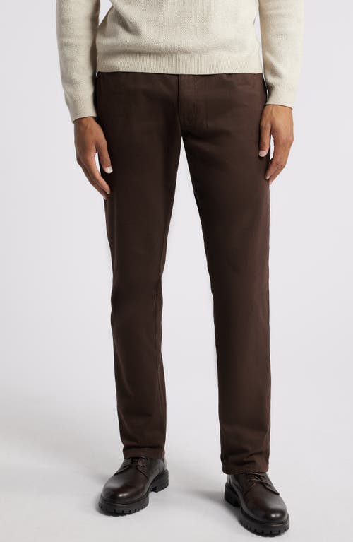 Johnston & Murphy Straight Leg Stretch Pima Cotton Pants In Brown