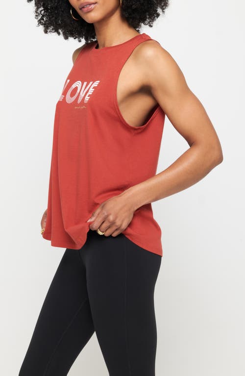 Shop Spiritual Gangster Love Lines Jade Graphic Tank In Redstone