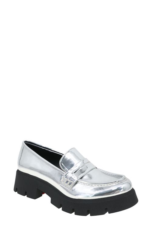 bcbg Rama Platform Penny Loafer Silver at Nordstrom,